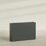 Amesbury Narrow Rectangular Planter in Matte Charcoal, 48"L × 10"D × 32"H, shown empty