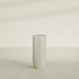 Saint Tropez Bullet Round Planter in Satin Beige, 16"D × 38"H, shown empty