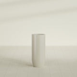 Saint Tropez Bullet Round Planter in Satin Beige, 16"D × 38"H, shown empty