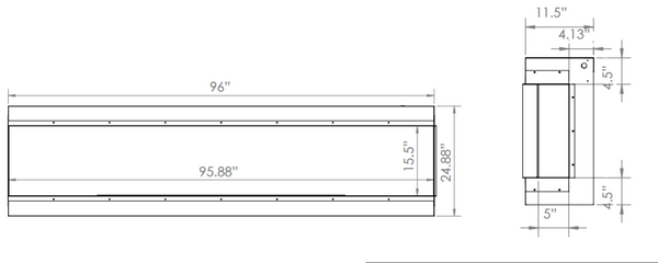 Modern Flames 96" Landscape Pro Multi Linear Electric Fireplace LPM-9616