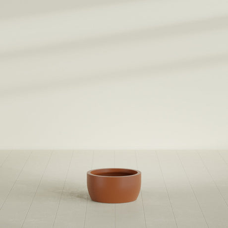 Casablanca Bowl Planter in Matte Terra Cotta, 20"D × 10"H, shown empty
