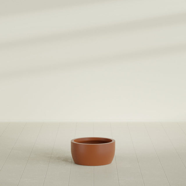 Casablanca Bowl Planter in Matte Terra Cotta, 20"D × 10"H, shown empty