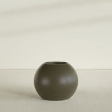Globe Planter in Matte Bronze, 30"D × 24"H, shown empty