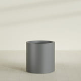 Rio Grande Cylinder Planter in Matte Gunmetal, 22"D × 22"H, shown empty