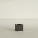 Montroy Cube Planter in Matte Dark Brown, 12", shown empty