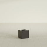 Montroy Cube Planter in Matte Dark Brown, 12", shown empty