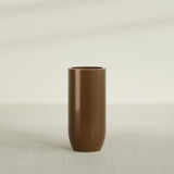 Saint Tropez Bullet Round Planter in Metallic Bronze, 20"D × 43"H, shown empty