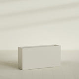 Hollywood Narrow Rectangular Planter in Satin Beige, 48"L × 12"D × 24"H, shown empty