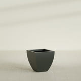 Lima Tapered Square Planter in Matte Charcoal, 20", shown empty