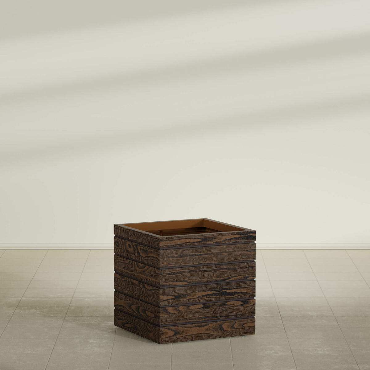 Asheville cube fiberglass planter, 24"L × 24"D × 24"H