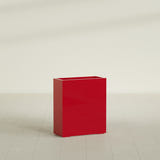 Perth Rectangular Planter in Gloss Red, 36"L × 16"D × 42"H, shown empty