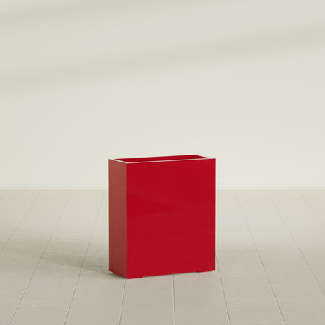 Perth Rectangular Planter in Gloss Red, 36"L × 16"D × 42"H, shown empty
