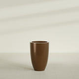 Brannan Tapered Round Planter in Metallic Bronze, 24"D × 35"H, shown empty