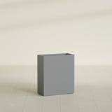 Perth Rectangular Planter in Matte Gunmetal, 36"L × 16"D × 42"H, shown empty