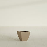 Lima Tapered Square Planter in Gloss Metallic Gold, 12", shown empty