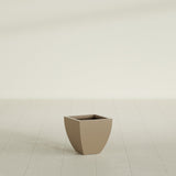 Lima Tapered Square Planter in Gloss Metallic Gold, 12", shown empty
