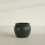 Shanghai Fishbowl Planter in Matte Charcoal, 22", shown empty
