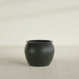Shanghai Fishbowl Planter in Matte Charcoal, 22", shown empty
