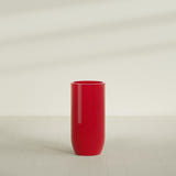 Saint Tropez Bullet Round Planter in Gloss Red, 24"D × 50"H, shown empty