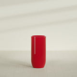 Saint Tropez Bullet Round Planter in Gloss Red, 24"D × 50"H, shown empty