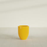 Valencia Tapered Round Planter in Gloss Saffron, 15"D × 18"H, shown empty