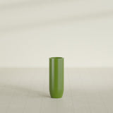 Saint Tropez Bullet Round Planter in Satin Green, 12"D × 32"H, shown empty
