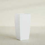 Toulan Tapered Square Planter in Gloss Bright White, 20"W × 42"H, shown empty