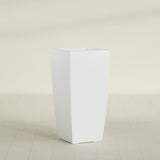 Toulan Tapered Square Planter in Gloss Bright White, 20"W × 42"H, shown empty