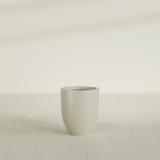 Valencia Tapered Round Planter in Satin Beige, 15"D × 18"H, shown empty