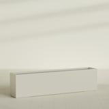 Miami Narrow Rectangular Planter in Satin Beige, 72"L × 12"D × 18"H, shown empty