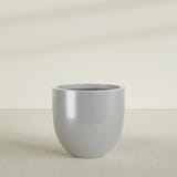 Alzira Bowl Planter in Metallic Silver, 36"D × 34"H, shown empty