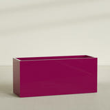 Brisbane Rectangular Planter in Gloss Eggplant, 72"L × 24"D × 32"H, shown empty