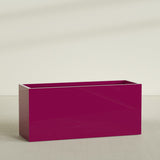 Brisbane Rectangular Planter in Gloss Eggplant, 72"L × 24"D × 32"H, shown empty