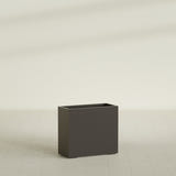 Potsdam Rectangular Planter in Matte Dark Brown, 36"L × 16"D × 32"H, shown empty