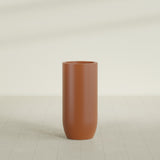 Saint Tropez Bullet Round Planter in Matte Terra Cotta, 20"D × 43"H, shown empty