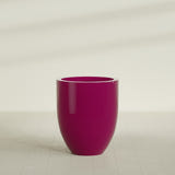 Valencia Tapered Round Planter in Gloss Eggplant, 27"D × 31"H, shown empty