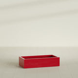 Antwerp Rectangular Planter in Gloss Red, 48"L × 24"D × 12"H, shown empty