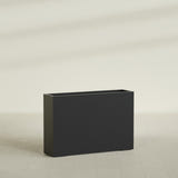 Delray Rectangular Planter in Matte Black, 48"L × 12"D × 32"H, shown empty
