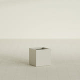 Montroy Cube Planter in Satin Beige, 16", shown empty