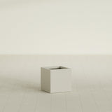 Montroy Cube Planter in Satin Beige, 16", shown empty