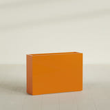 Perth Rectangular Planter in Gloss Tangerine, 60"L × 16"D × 42"H, shown empty