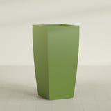 Toulan Tapered Square Planter in Satin Green, 23"W × 48"H, shown empty