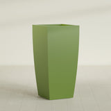 Toulan Tapered Square Planter in Satin Green, 23"W × 48"H, shown empty