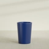 Tegel Round Tapered Planter in Matte Cobalt Blue, 22"D × 30"H, shown empty