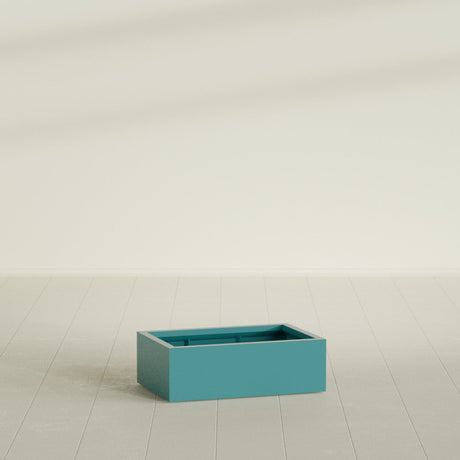 Antwerp Rectangular Planter in Satin Seafoam Green, 36"L × 24"D × 12"H, shown empty