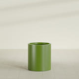 Rio Grande Cylinder Planter in Satin Green, 18"D × 20"H, shown empty