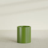 Rio Grande Cylinder Planter in Satin Green, 18"D × 20"H, shown empty
