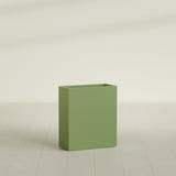 Perth Rectangular Planter in Satin Green, 36"L × 16"D × 42"H, shown empty