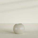 Globe Planter in Satin Beige, 24"D × 19"H, shown empty
