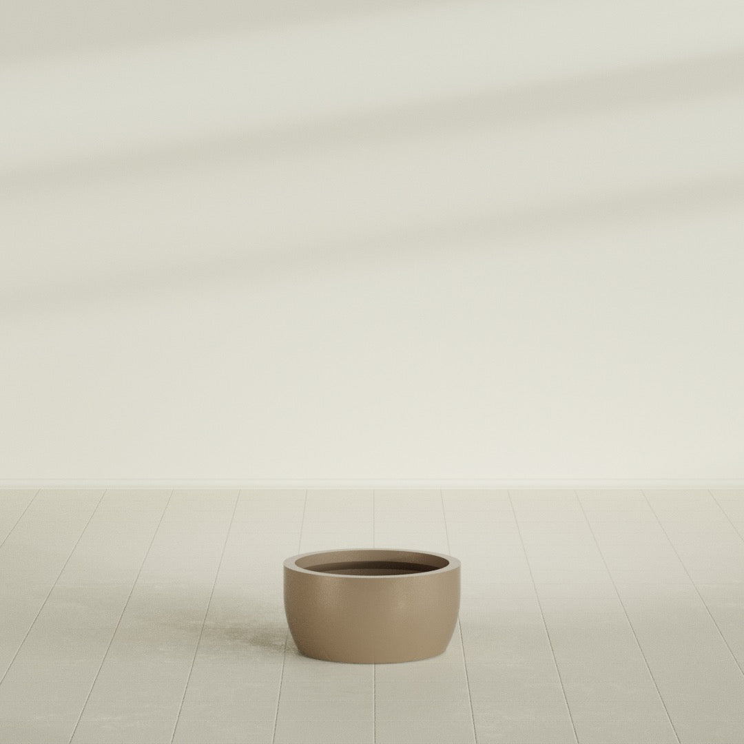 Casablanca Bowl Planter in Gloss Metallic Gold, 20"D × 10"H, shown empty